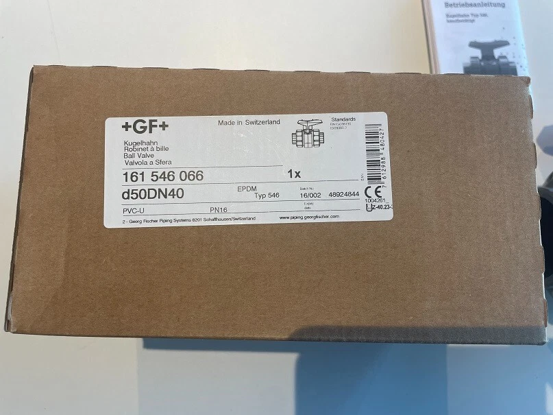 Georg Fischer Kugelhahn Typ 546 d50DN40 PVC-U PN16 161-546-066 GF NEU - Bild 3 von 4