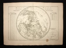 Del Mondo Antica Decorativa Globo Terrestre Sphere Pole Artica mappa Plan