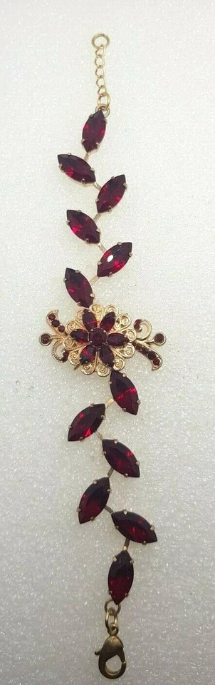 Pulsera SWARIVSKI Borgoña Flor Borgoña сcristales Foto 2 de 4