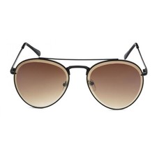 Aviator Sunglasses Round Frame Brown Lens Fashion Sun Glasses Retro 80's 90's