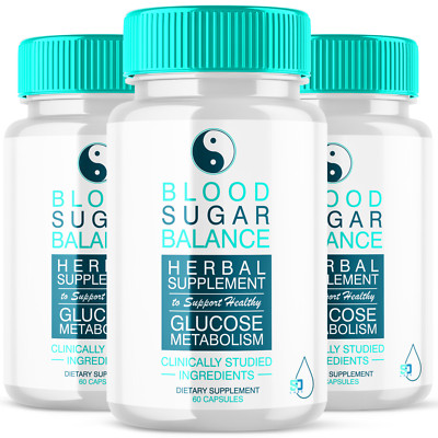 Blood Sugar Balance Herbal Supplement Support Pills 180 Capsules (3 Pack)