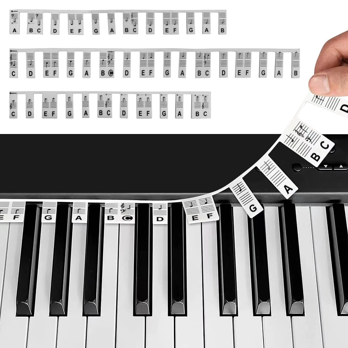 Piano Keys Labeled Letters