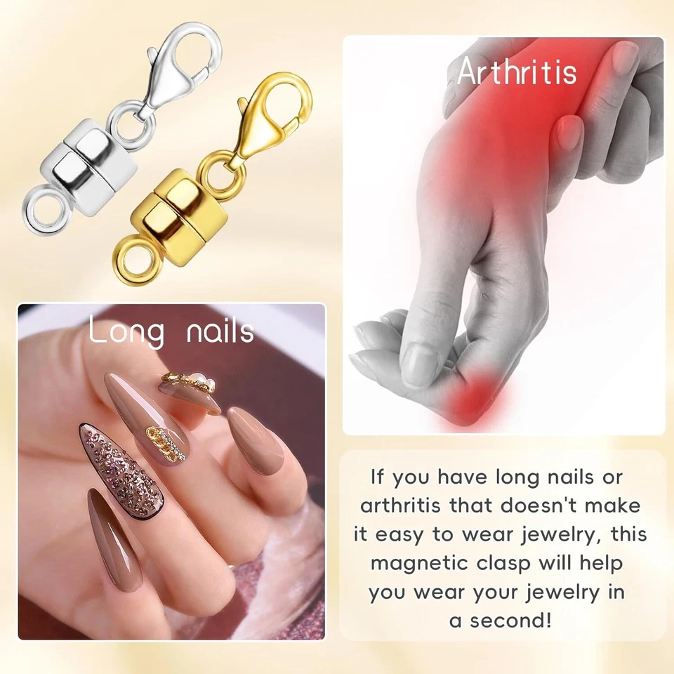 Magnetic Necklace Clasps with Lobster Clasp,14K Gold and Silver Magnetic Jewelry - Image 3 of 3