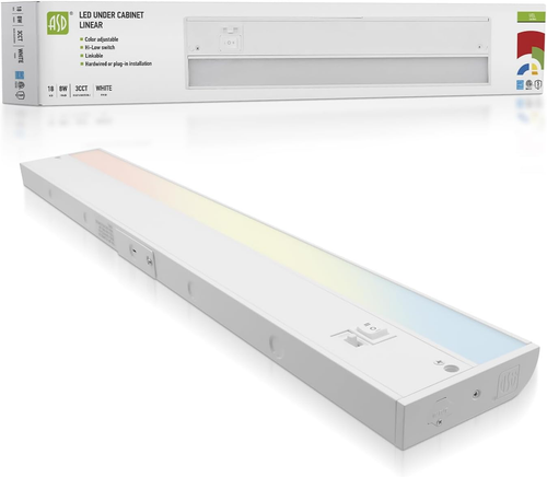 LED under Cabinet Lighting 18 Inch, Hardwired or Plug-In Installation, 2700K/300