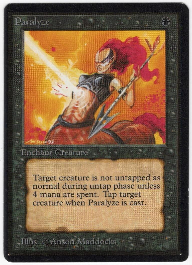 Paralyze 1993 Limited Edition - Beta Black Common Enchantment MTG NM AZ8