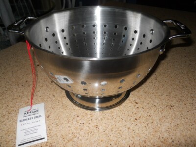 All-Clad Tools and Accessories Stainless Steel Colander 5 Quart Strainer, Pasta
