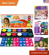 Safe Face Painting Kit for Kids - 12 Colors, Brushes & Halloween Fun Included