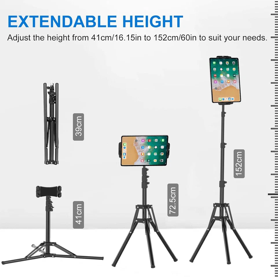 Tablet Stativ Halterung Halter Höhenverstellbar bis 160cm Bodenständer Ständer f - Bild 2 von 4