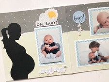 Baby Boy Scrapbook pages, Baby Boy Pages, Ready for 4 by 6 photos, premade