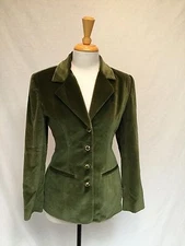 RINA ROSSI FOREST GREEN COTTON BLAZER- SIZE 6- GREAT CONDITION