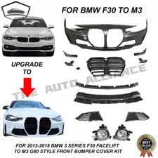 Fit 2013-18 BMW 3 Series F30 Facelift M3 G80 Style Front Bumper kit W/Fog Lights