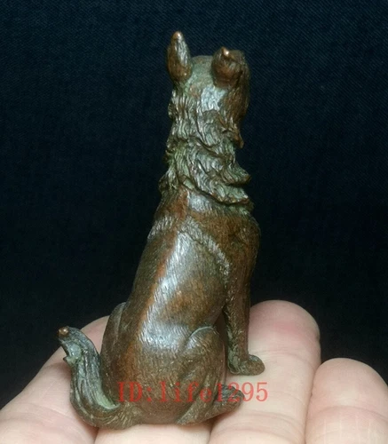 chinese Bronze Carving dog Figurine Statue gift Collection H6.5 CM not antique - Picture 4 of 9