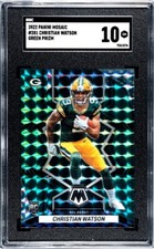 2022 Panini Mosaic Christian Watson Green Prizm Rookie Packers SGC 10