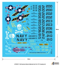 1/72 F-14A Tomcat Movie Decal #2 Jolly Rogers 1978 for Academy [JEIGHT Design]