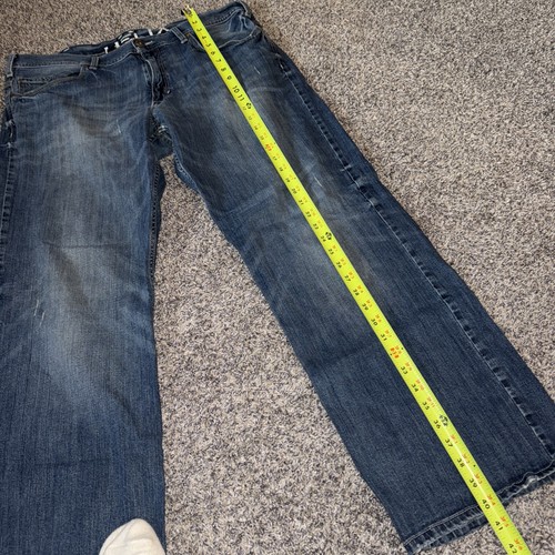 Helix Mens Slim Boot Denim Distressed Faded N56 Jeans 38x30 Loose Straight Jean - Picture 3 of 11