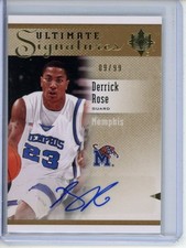 2010 Ultimate Collection UD Memphis Derrick Rose Ultimate Signatures /99 Auto