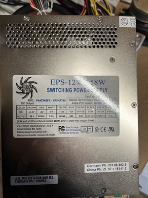 Athena Power P4ATX65FE RRP4AT65 658W EPS12V ATX Computer Power Supply TESTED