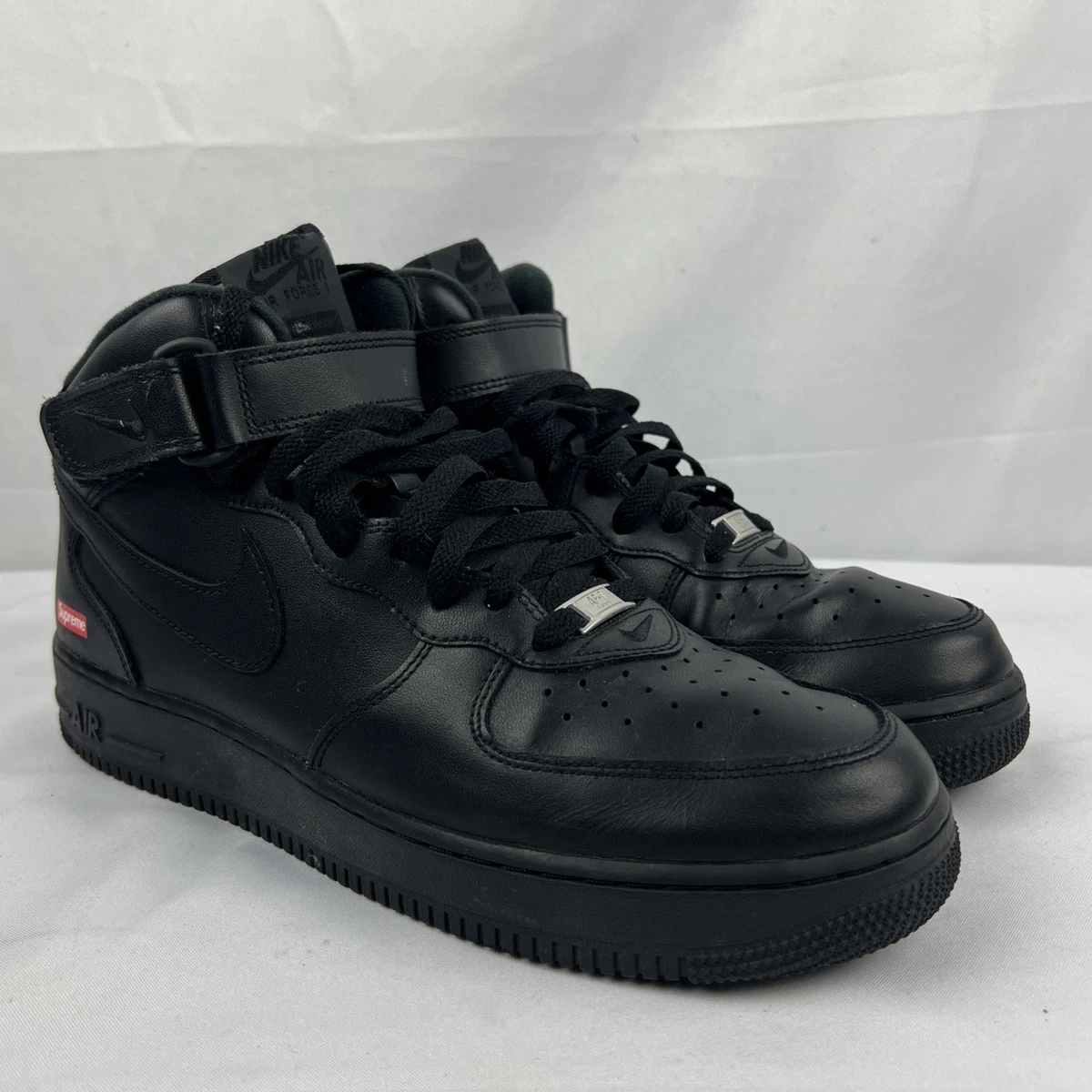 Nike Supreme x Air Force 1 Mid Box Logo - Triple Black for Sale