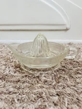 Vintage 6” Glass Juice Reamer w/ Handle Citrus Juicer Orange Lemon Squeezer