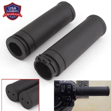 1" Black Handle Hand Grips Handlebar Rubber For Harley  Electra Glide Sportster