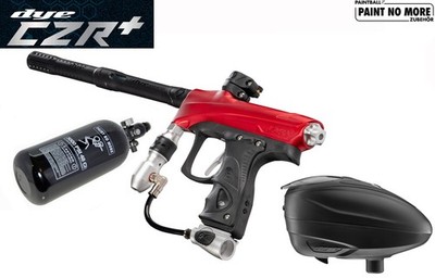 DYE RIZE CZR+ Paintball Markierer Set Red Silver Cal 68 inkl 0,8l Tank und LT-R