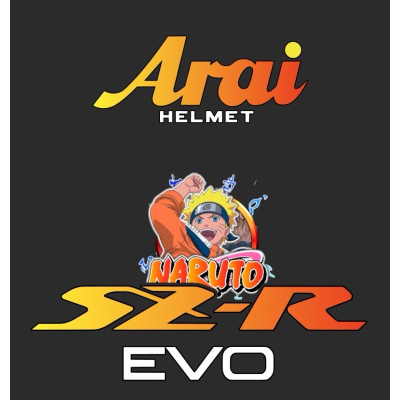 Stickers Arai Evo Naruto en vinyle noir pour la personnalisation de casque moto