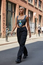 AKIRA Gray Bear Accent Corset Top M Sleeveless Zip Closure Boned Wireless