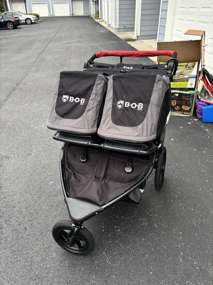 Cochecito doble para trotar BOB Gear Revolution Flex 3.0 Duallie, negro grafito Foto 3 de 4