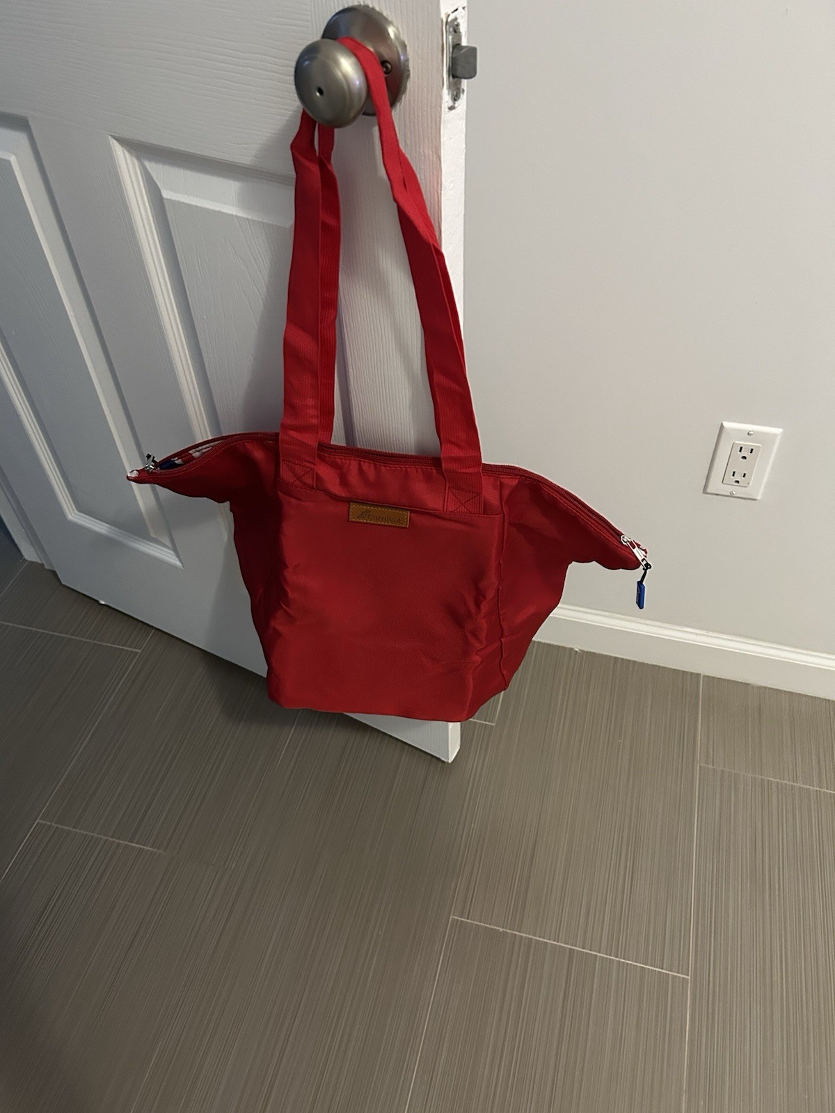 large red tote bag
