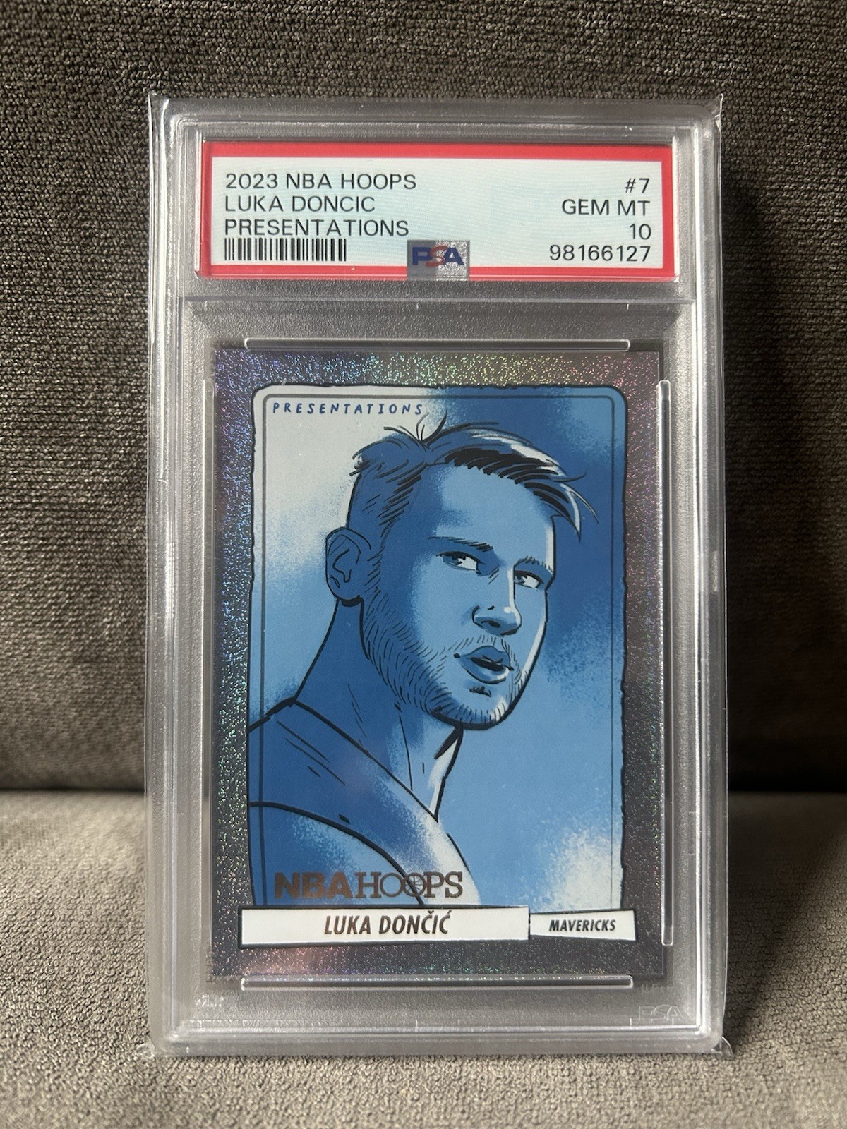 2023-24 Panini NBA Hoops #7 - Presentations Luka Doncic PSA 10 - CASE HIT