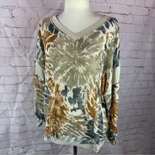 NWT boutique Lovely J Tie-Dye semi sheer Top oversized fit dolman sleeve 2X