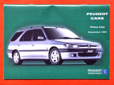 1997/98 PEUGEOT PRICE LIST - 106 GTi 306 GTi-6 Cabriolet Roadster 406 605 806