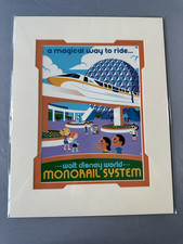 2025 Disney Parks Dave Perillo Monorail System Epcot Spaceship Earth Print 14x18