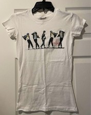 Bravado Michael Jackson Juniors White Cotton Graphic Crew Neck Slim Fit T-Shirt