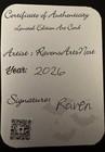 Aceo “Fear 2 ” Original, miniature Drawing, 2.5x3.5in signed by Raven  — photo 2