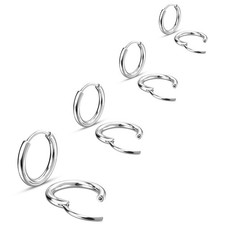 316L Surgical Stainless Steel Small Hoop Earrings Huggie Hoop Earrings Hypoal...