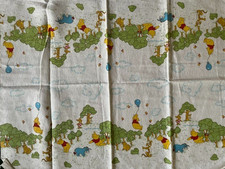 NWOP Vintage 1970s Sears Winnie The Pooh Flannel Receiving Blanket Baby Nursery