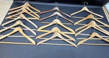 Vintage Wooden Clothes Suit Hangers Wishbone Lot Of 16 Hangers