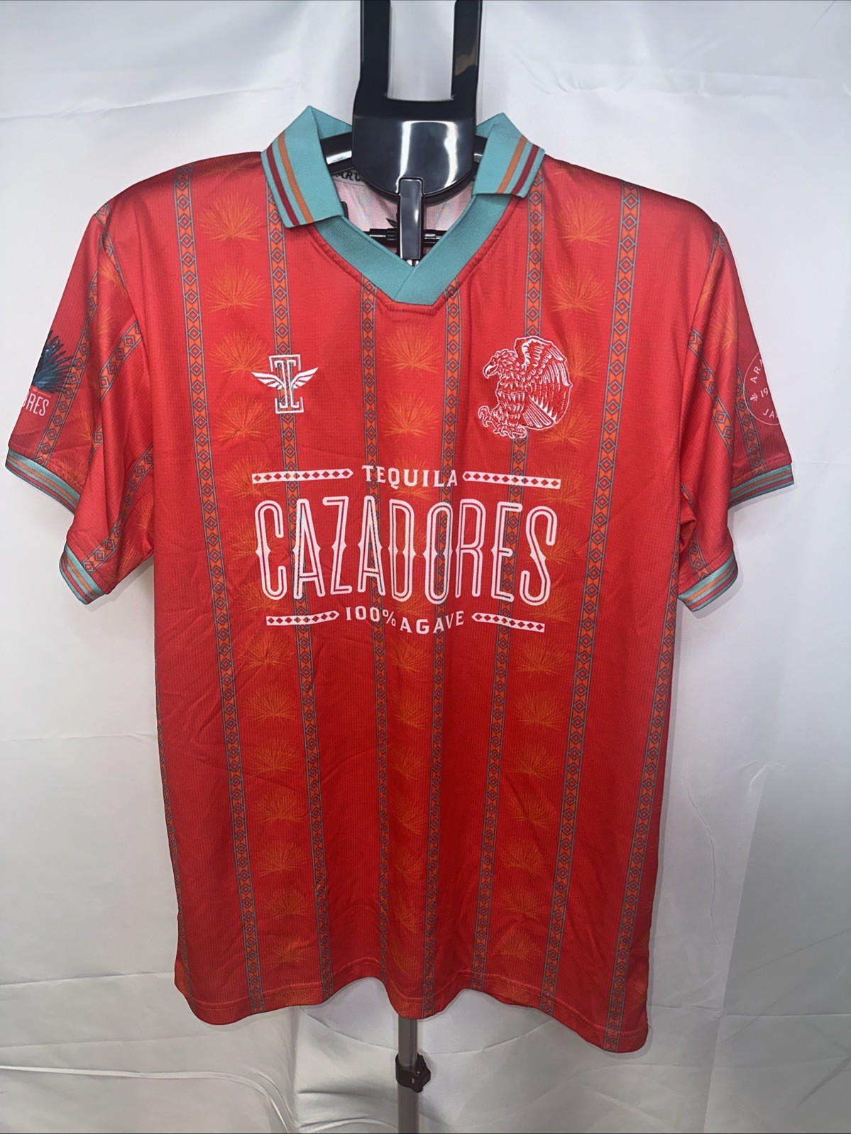 Tequila Cazadores Soccer Jersey Size L Large Red Icarus FC Cristo Fernandez 