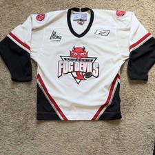Reebok St. John's Fog Devils CHL Hockey Jersey Men's M White Black Red