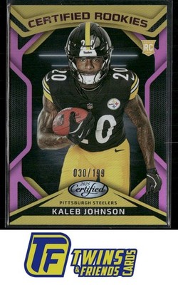 2025 Panini Certified #CRK-KJN Kaleb Johnson Certified Rookies Mirror Pink #/199