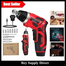 Cordless Electric Screwdriver Set - 6+1 Torque, LED Flashlight & 11 Accessories