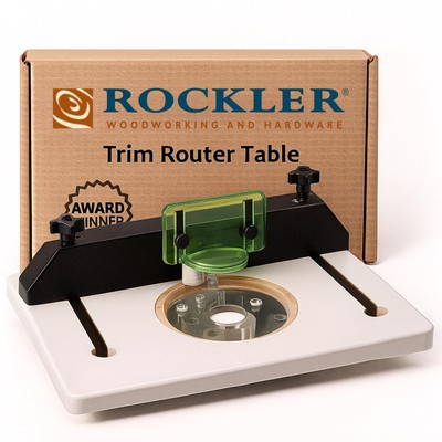 Trim Router Table Adjustable Woodworking w Pre Drilled Holes Rockler Back Guard