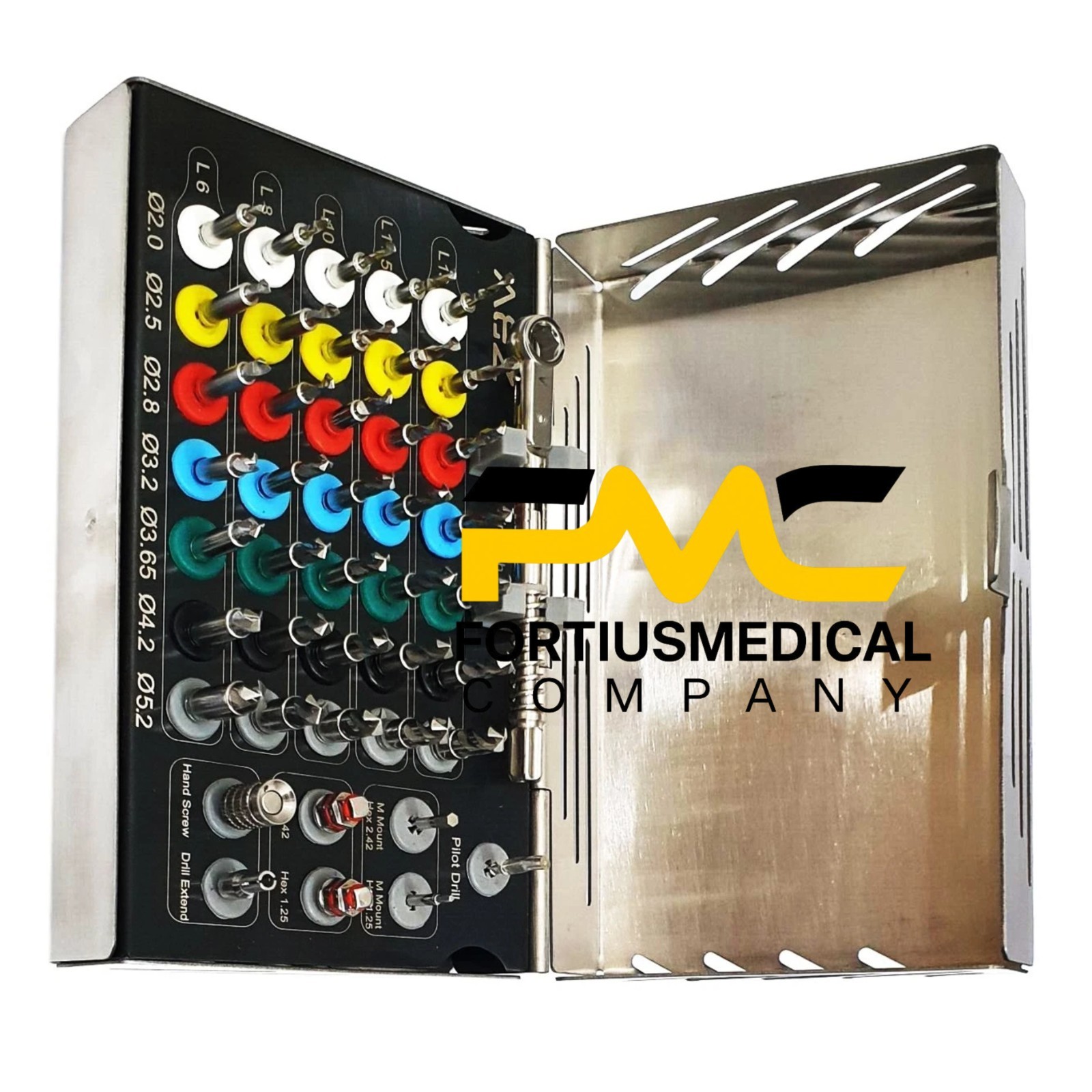 Dental Implant 35 Integral Stopper Drills with Drivers and Key Complete Kit 43PC