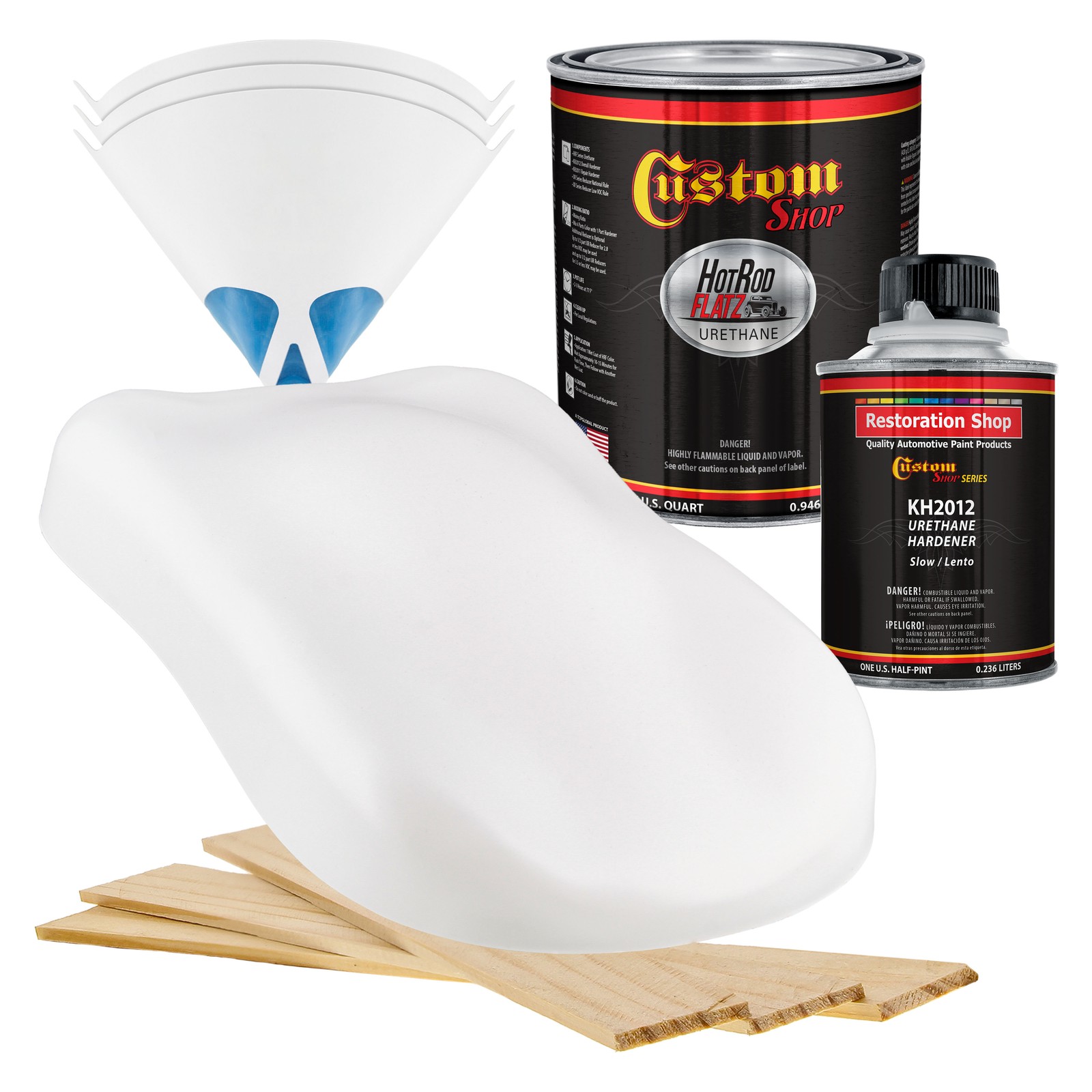 Hot Rod Flatz Wisby White Urethane Auto Paint Quart Kit  