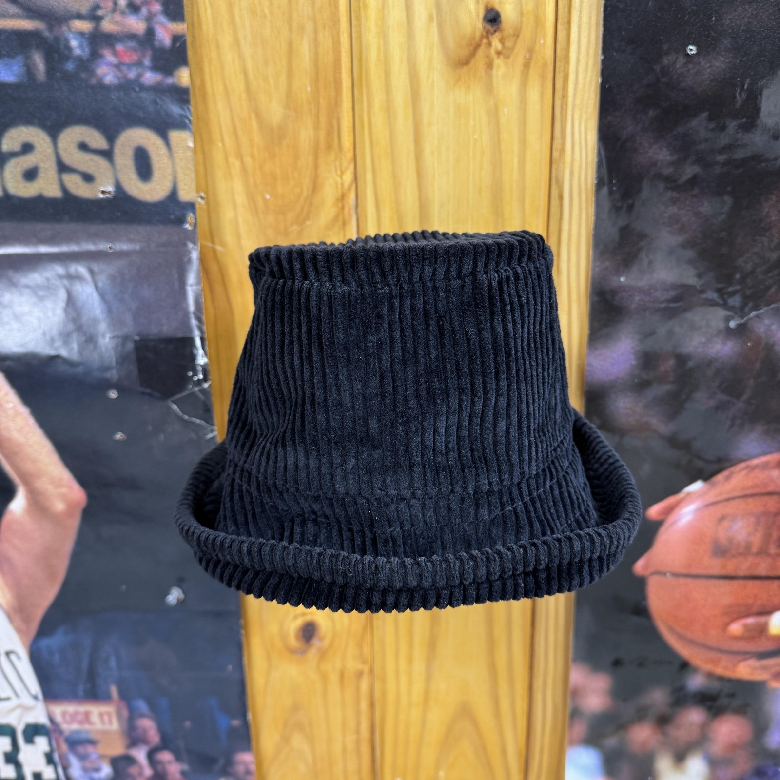 Eddie Bauer Hat Bucket One Size Black Corduroy Cotton Casual Mens Winter
