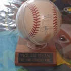 Nolan Ryan Signed Official American League Baseball w/ Display Case, Rangers