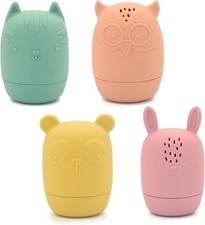 Set 4 Juguetes de Ba o Silicona Beb  6-18 Meses - Juguetes de Ducha No T xicos