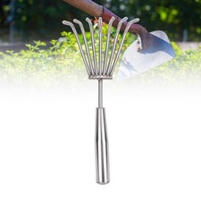 Stainless Steel Hand Rake Soil Tiller Small Beach Rake With Comfortable Handle 7