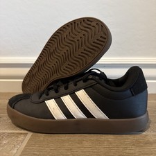 Adidas VL Court 3.0 K Shoes Core Black/Cloud White/Gum IE3630 Big Kids Size 4.5